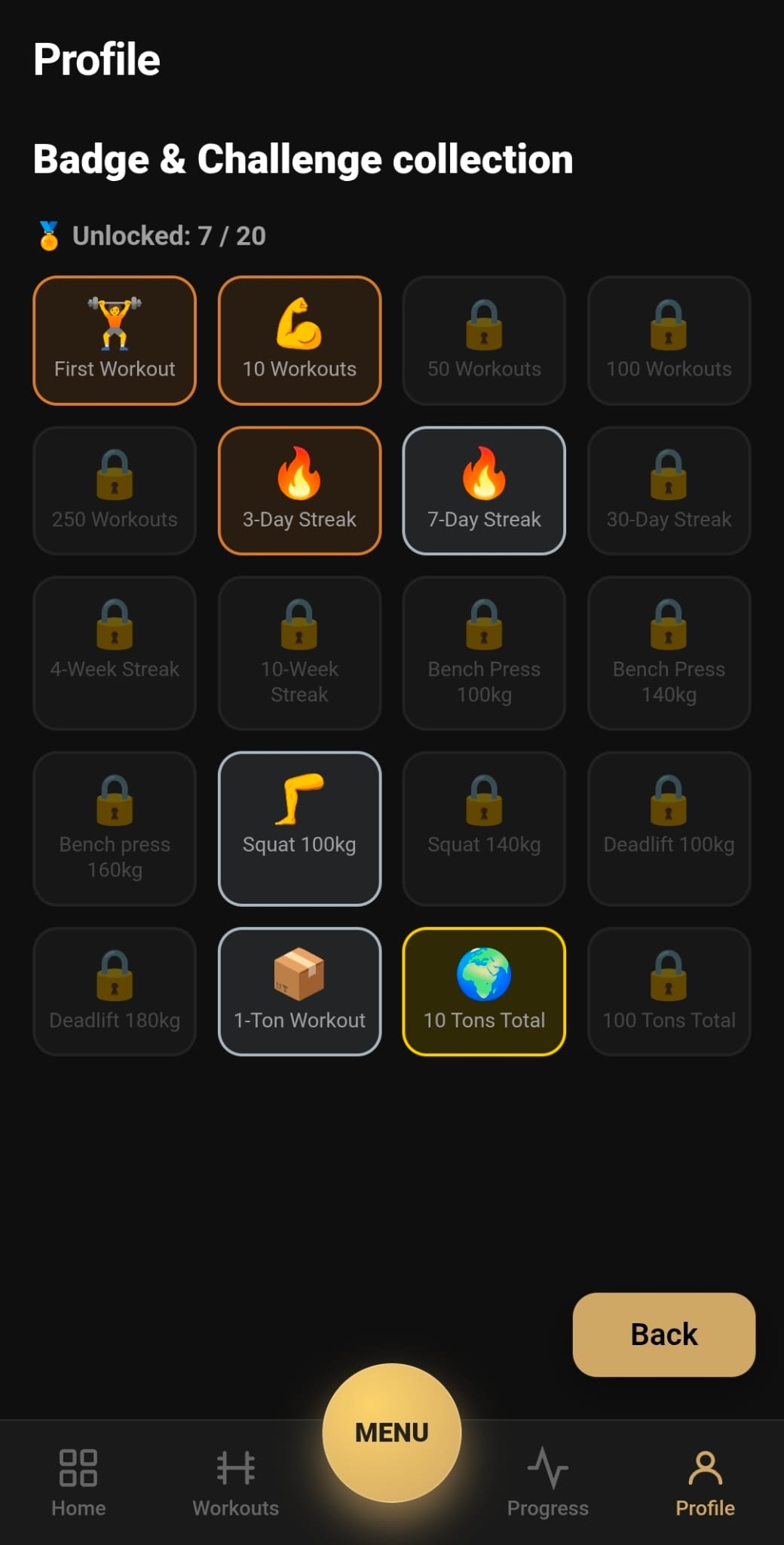 BeeStrong App — weekly challenges and goal tracking
